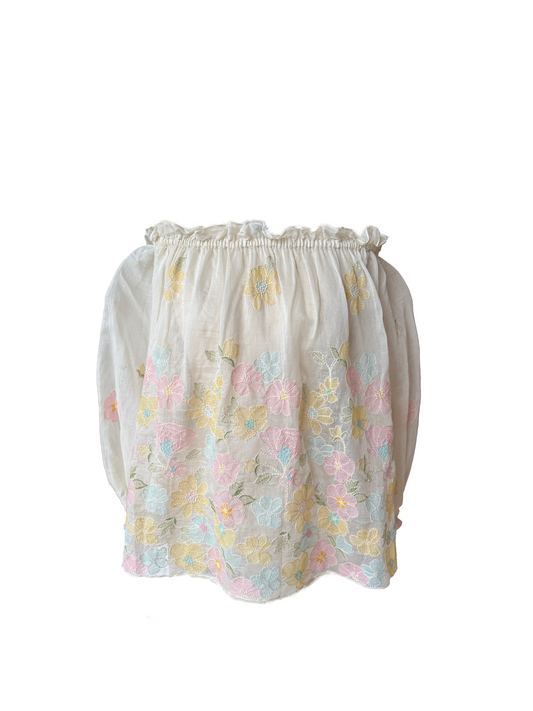 Marine Blouse — Pastel Garden