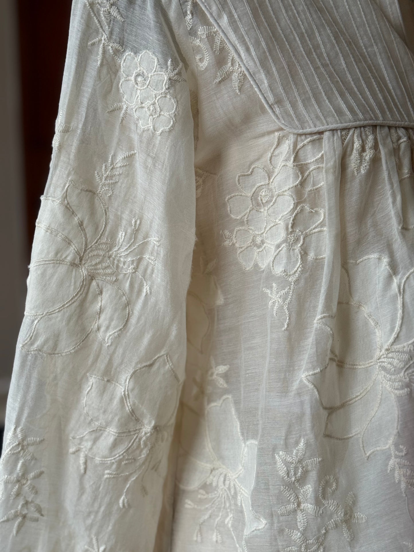 Colaba Blouse — Ivory Pintuck