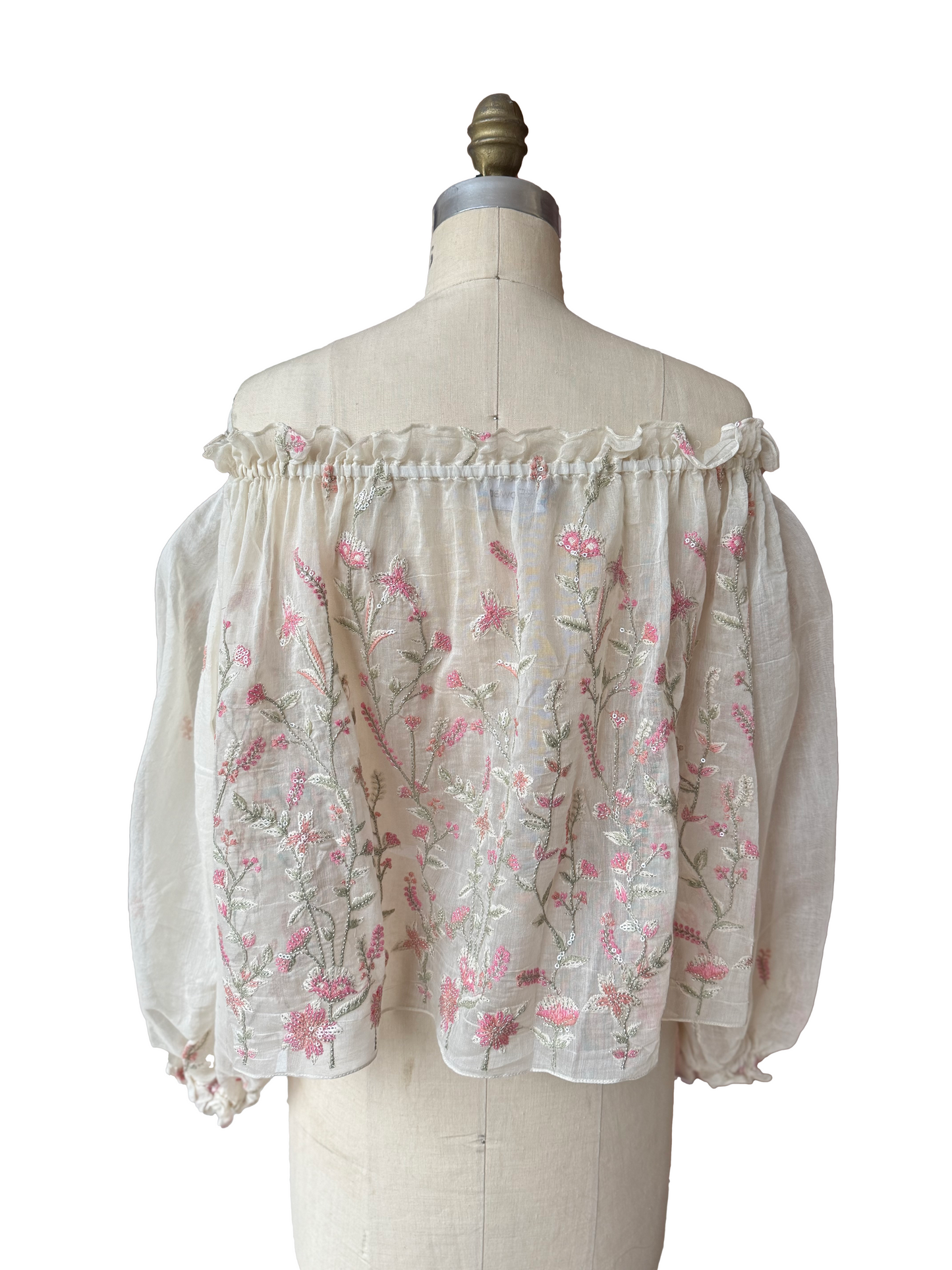 Marine Blouse — Rose Embroidery