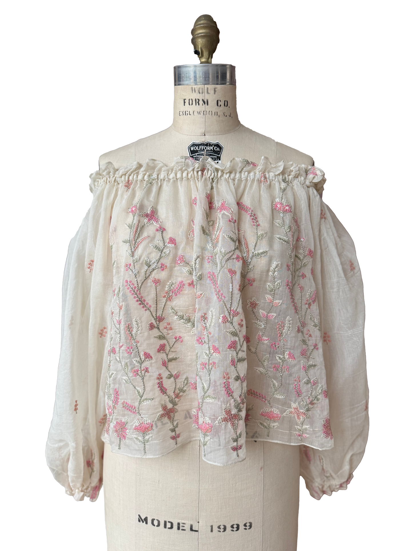 Marine Blouse — Rose Embroidery